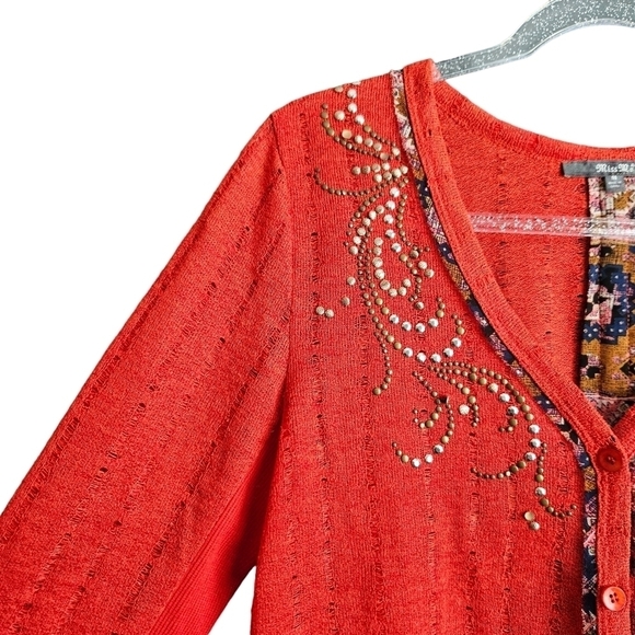 Miss Me Pieced Embellished Cardigan Sz Medium - Picture 6 of 11